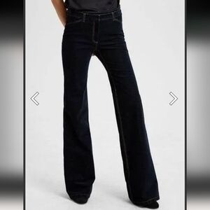 Theory Demitria Velvet Denim Flare Pants Size 4